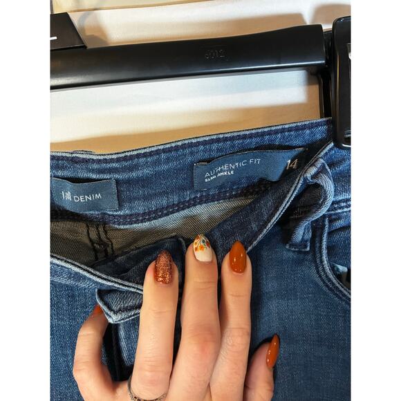 J. Jill Denim Authentic Fit Slim Ankle Jeans Size 14 Mid Rise Blue Jeans Pants - Picture 3 of 6